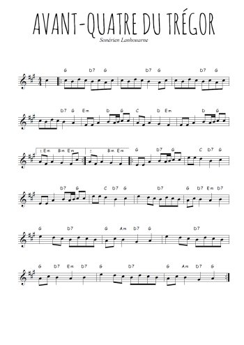 Téléchargez l'arrangement de la partition en Sib de la musique Avant-quatre du Trégor en PDF