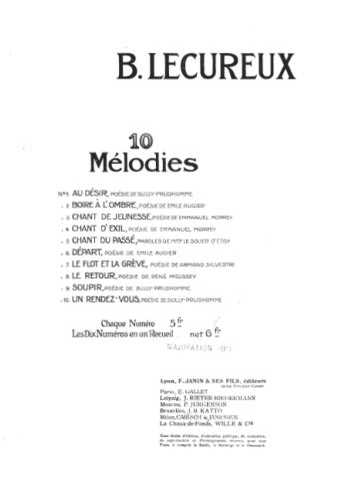 10 mélodies de B. Lecurieux Partition gratuite