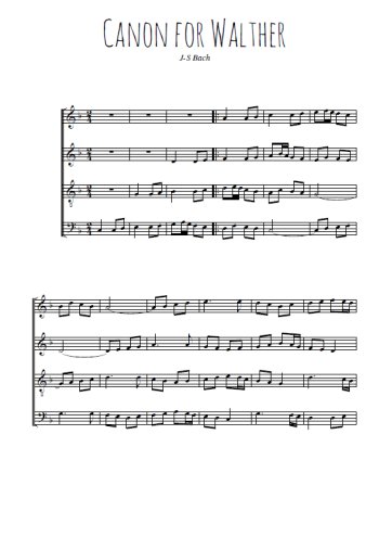 Téléchargez l'arrangement de la partition de Canon for Walther en PDF à quatre voix SATB