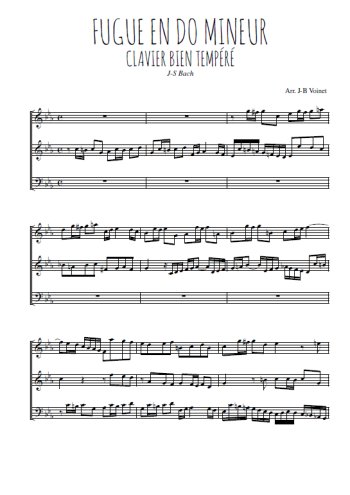 Clavier bien tempéré, fugue en Do mineur Partition gratuite