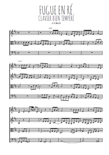 Clavier bien tempéré, fugue en Ré Partition gratuite