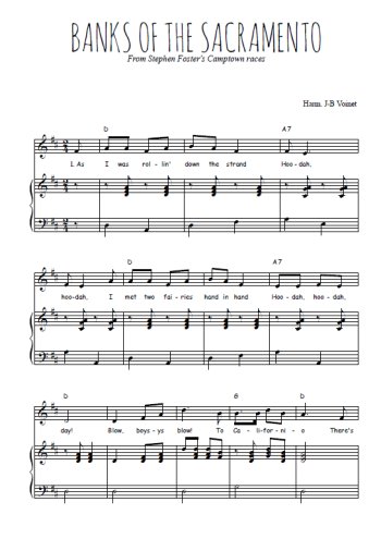 Téléchargez l'arrangement de la partition de usa-banks-of-the-sacramento en PDF pour Chant et piano