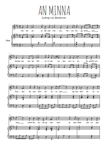 Téléchargez l'arrangement de la partition de ludwig-van-beethoven-an-minna en PDF pour Chant et piano