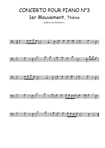 Téléchargez la partition de Concerto pour piano N°3, Ier mouvement en clef de fa
