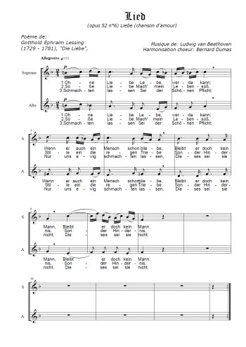 Téléchargez l'arrangement de la partition de Lied, ohne Liebe en PDF à deux voix