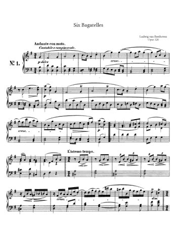 Six bagatelles op. 126 Partition gratuite