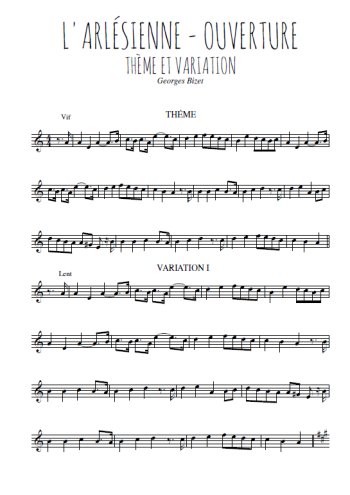 Ouverture de l'Arlésienne Partition gratuite