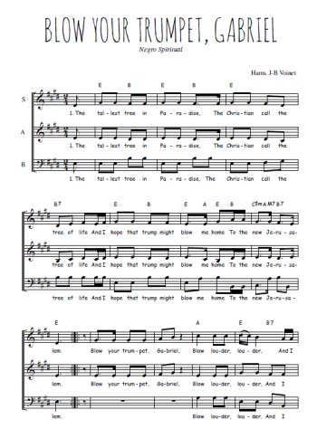 Téléchargez l'arrangement de la partition de Blow your trumpet, Gabriel en PDF à trois voix