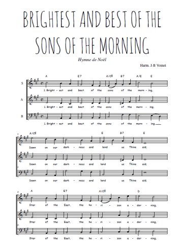 Téléchargez l'arrangement de la partition de Brightest and best of the sons of the morning en PDF à trois voix