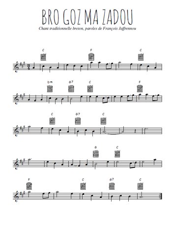 Téléchargez l'arrangement de la partition pour sax en Mib de la musique Bro gozh ma zadou en PDF