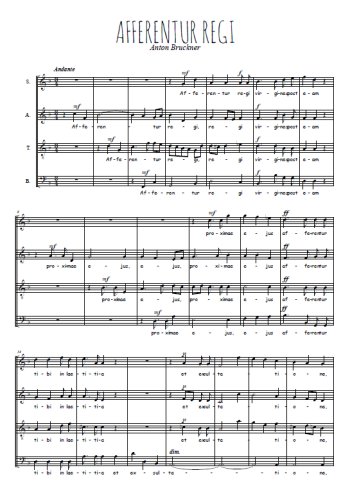 Téléchargez l'arrangement de la partition de Afferentur Regi en PDF à quatre voix SATB