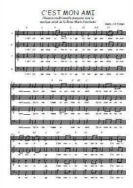 Téléchargez l'arrangement de la partition de C'est mon ami en PDF à quatre voix SATB