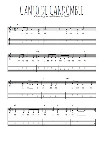 Téléchargez la tablature de la musique bresil-canto-de-candomble en PDF
