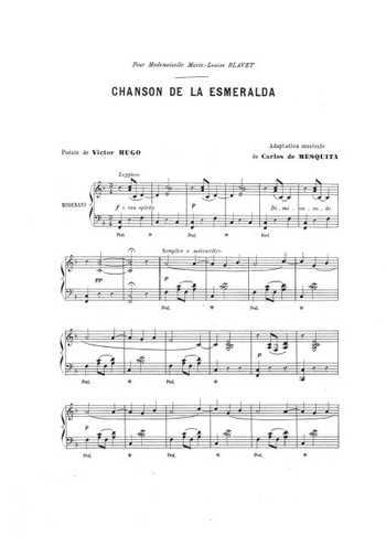 Chanson de la Esmeralda Partition gratuite