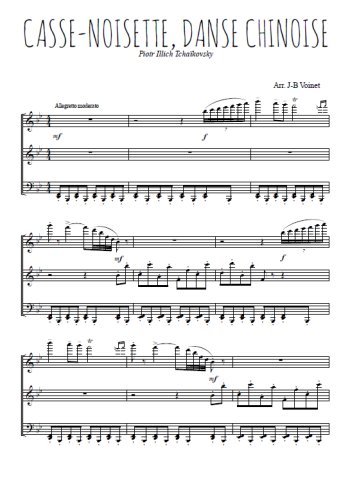 Téléchargez l'arrangement de la partition de tchaikovski-casse-noisette-danse-chinoise en PDF pour Mélodie et piano