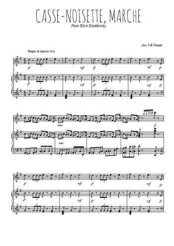 Téléchargez l'arrangement de la partition de tchaikovski-casse-noisette-marche en PDF pour Mélodie et piano