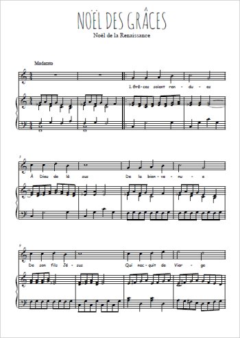 Téléchargez l'arrangement de la partition de noel-des-graces en PDF pour Chant et piano