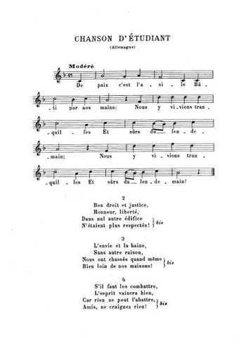 Chanson d'étudiant Partition gratuite