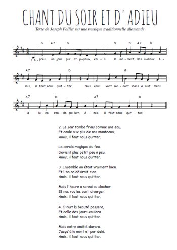 Chant du soir et d'adieu Partition gratuite