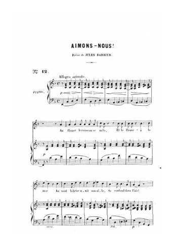 Aimons-nous Partition gratuite