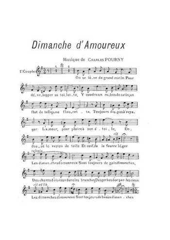 Dimanche d'amoureux Partition gratuite