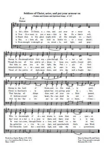 Soldiers of Christ arise, and put your armour on Partition gratuite