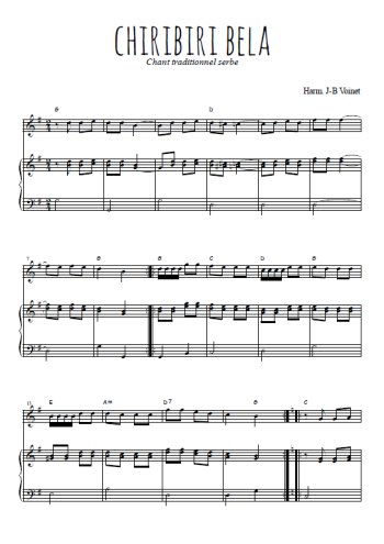 Téléchargez l'arrangement de la partition de serbie-chiribiri-bela en PDF pour Chant et piano