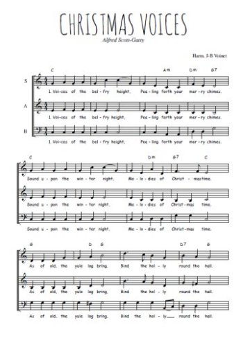 Téléchargez l'arrangement de la partition de Christmas voices en PDF à trois voix