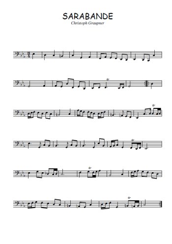 Téléchargez la partition de Sarabande en clef de fa