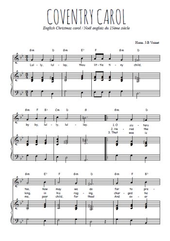 Téléchargez l'arrangement de la partition de noel-coventry-carol en PDF pour Chant et piano