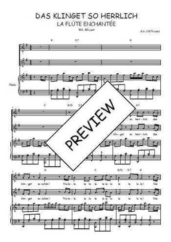 Téléchargez l'arrangement de la partition de Das klinget so herrlich en PDF pour deux voix égales et piano