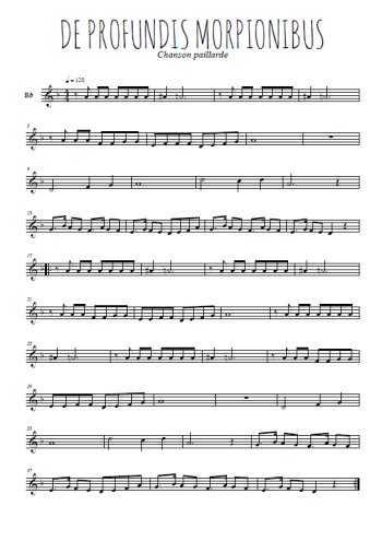 Téléchargez l'arrangement de la partition en Sib de la musique De profundis morpionibus en PDF