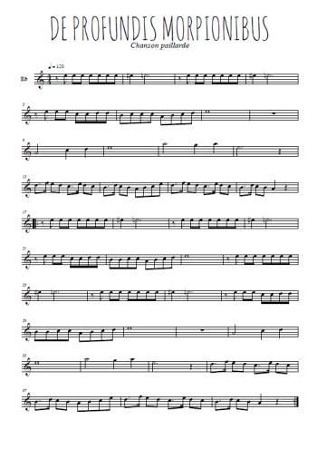 Téléchargez l'arrangement de la partition pour sax en Mib de la musique De profundis morpionibus en PDF