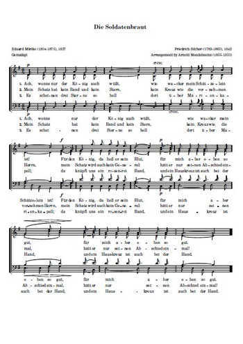 Die Soldatenbraut Partition gratuite