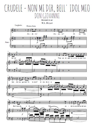 Téléchargez l'arrangement de la partition de wa-mozart-crudele-non-mi-dir-bell-idol-mio en PDF pour Chant et piano