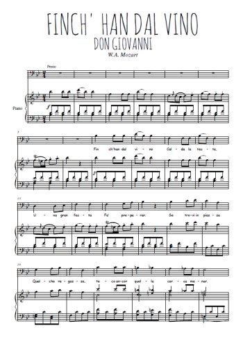 Téléchargez l'arrangement de la partition de wa-mozart-finch-han-dal-vino en PDF pour Chant et piano