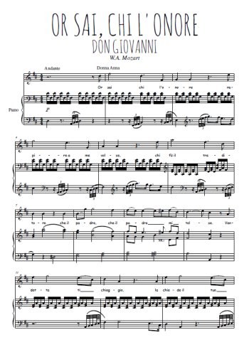 Téléchargez l'arrangement de la partition de wa-mozart-or-sai-chi-l-onore en PDF pour Chant et piano
