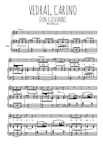 Téléchargez l'arrangement de la partition de wa-mozart-vedrai-carino en PDF pour Chant et piano