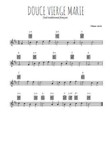 Téléchargez l'arrangement de la partition en Sib de la musique Douce vierge Marie en PDF