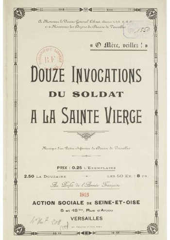 Douze invocations du soldat à la Sainte Vierge Partition gratuite