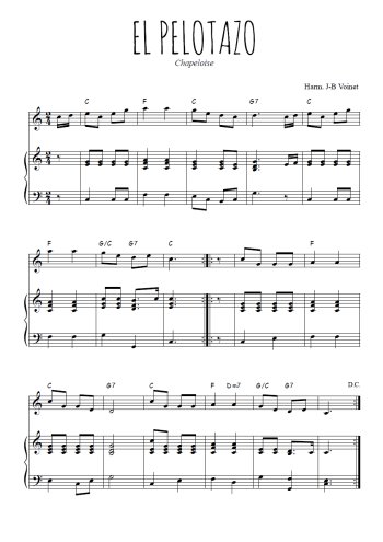 Téléchargez l'arrangement de la partition de danse-bretonne-el-pelotazo-chapeloise en PDF pour Mélodie et piano