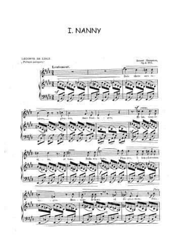Mélodies pour chant et piano Partition gratuite