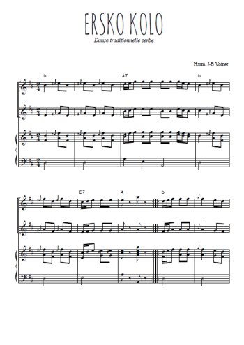 Téléchargez l'arrangement de la partition de Ersko kolo en PDF pour deux voix égales et piano