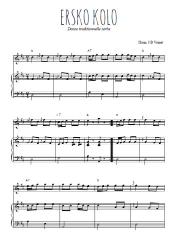 Téléchargez l'arrangement de la partition de serbie-ersko-kolo en PDF pour Chant et piano