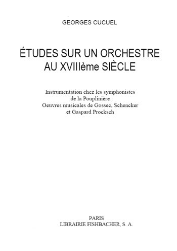 Etude sur un orchestre au 18ème siècle Partition gratuite
