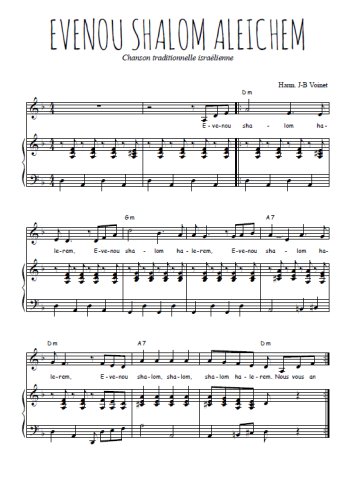 Téléchargez l'arrangement de la partition de Traditionnel-Evenou-shalom-aleichem en PDF pour Chant et piano