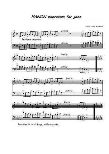 Exercises for jazz - Exercices jazz Partition gratuite