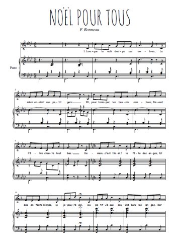 Téléchargez l'arrangement de la partition de f-bonneau-noel-pour-tous en PDF pour Chant et piano