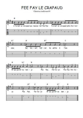 Téléchargez la tablature de la musique Traditionnel-Fee-Fay-le-crapaud en PDF