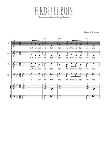 Téléchargez l'arrangement de la partition de Fendez le bois en PDF pour 4 voix mixtes et piano